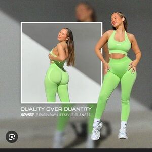 Bo+Tee Women's Lime Green Fitness leggings